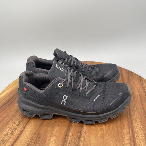 Women On Running Cloudventure Shoes Womens Size 8 Triple Black Trail Running Sneakers